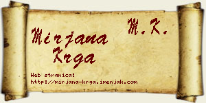 Mirjana Krga vizit kartica